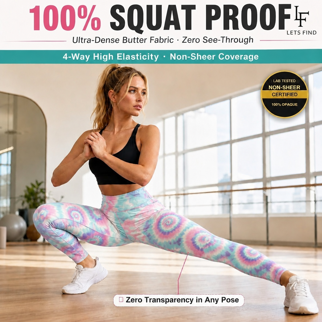 Custom High Waist Women's Yoga Leggings No Front Seam Scrunch Butt Workout Tie Dye Seamless and Breathable with Pockets