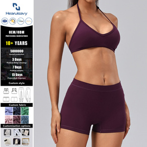 Custom Halter Bra Biker Shorts Yoga Set