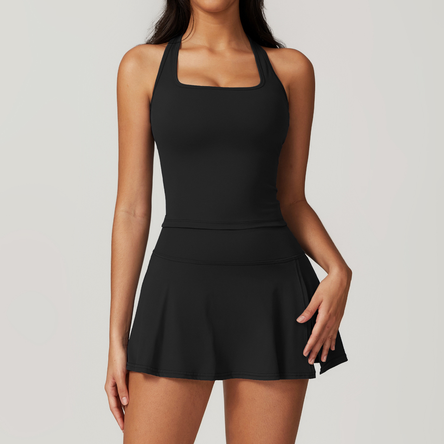 Wholesale Fitness Woman Sports Sets Quick Dry Sports Gym Fitness Sets High Quality 2 Pieces Yoga Sets Tennis Wear Tennis Skirts