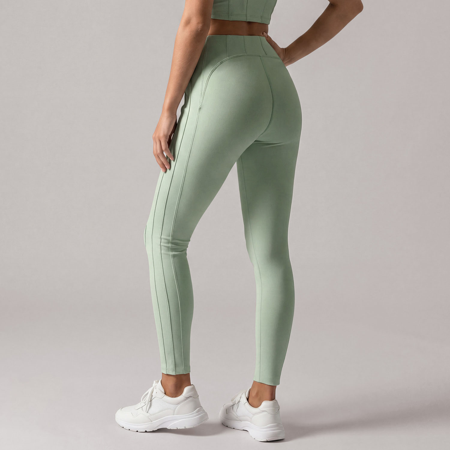 Wholesale Supplier Women High Waist Seam Stitch Yoga Leggings Naked Feel Butt Lifting Tight Fitness Pants for Gym Running